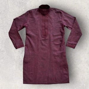 Burgundy Silk Kurta